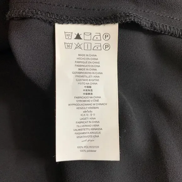 Michael Kors Blouse Womens M Medium Black Lace Up Cold Shoulder Sheer Panel - Picture 9 of 11